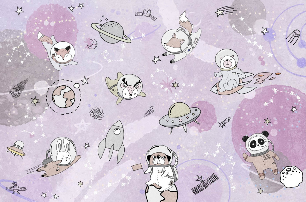 Фотообои зверушки космонавты