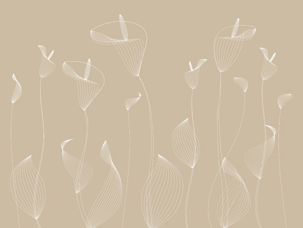 Фотообои цветы на золотистом фоне