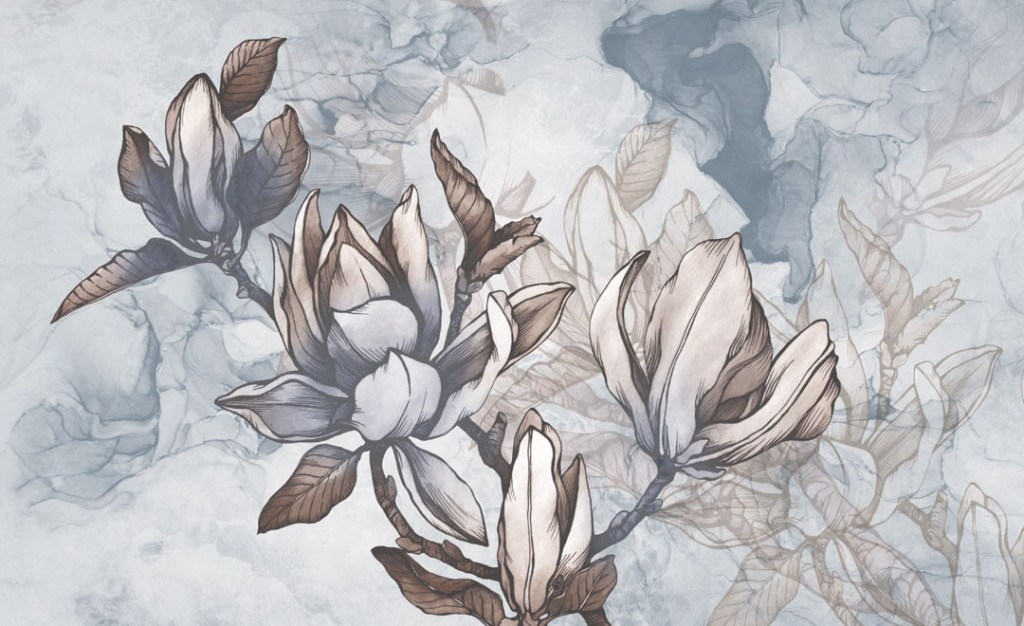 Фотообои Векторные серые цветы