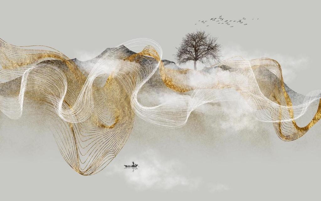 Фотообои Абстракция с золотом