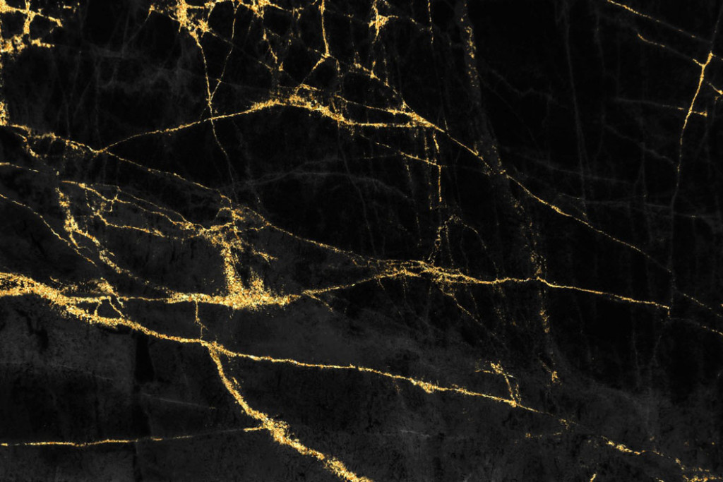 Фотообои Чёрный мрамор с золотом