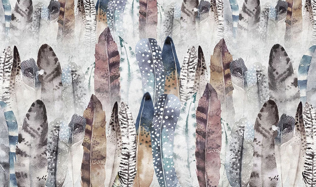 Фотообои  Вертикальные цветные перья