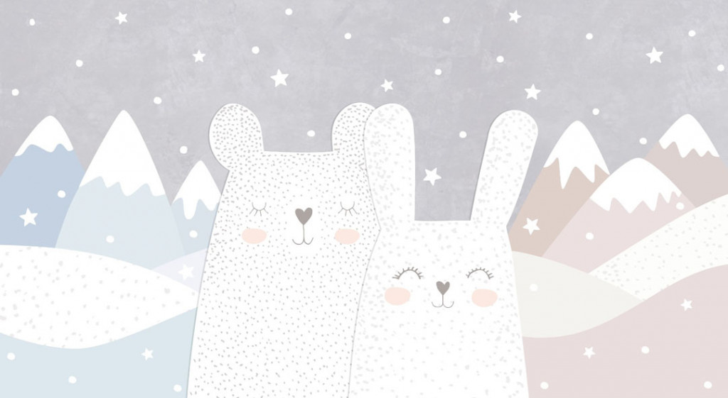 Фотообои  Зайка и мишка