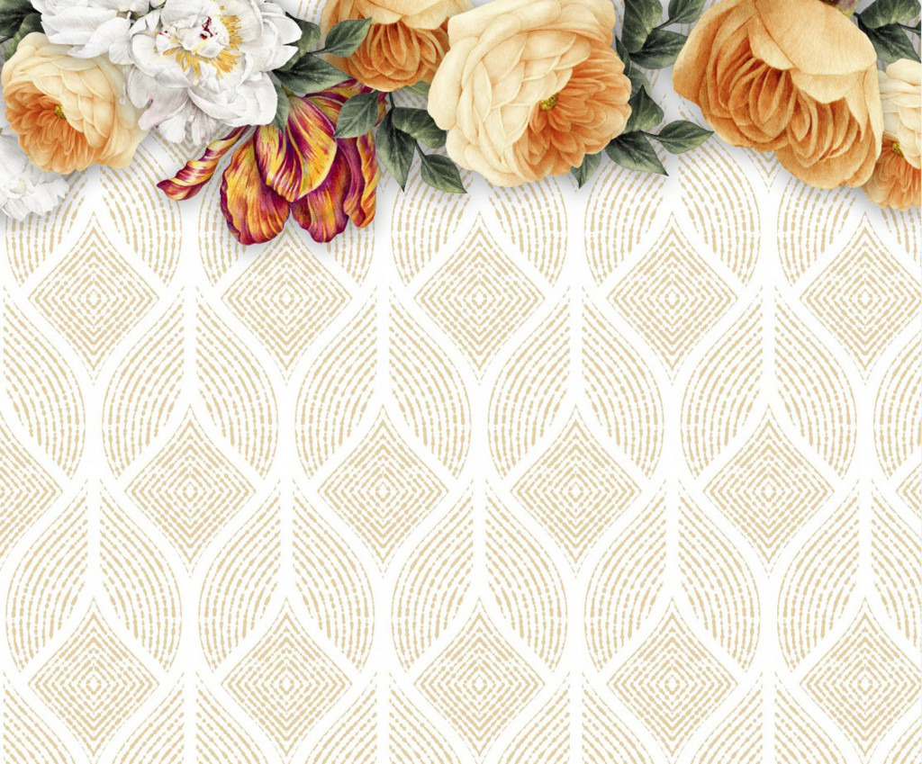 Фотообои декоративные узоры с цветами