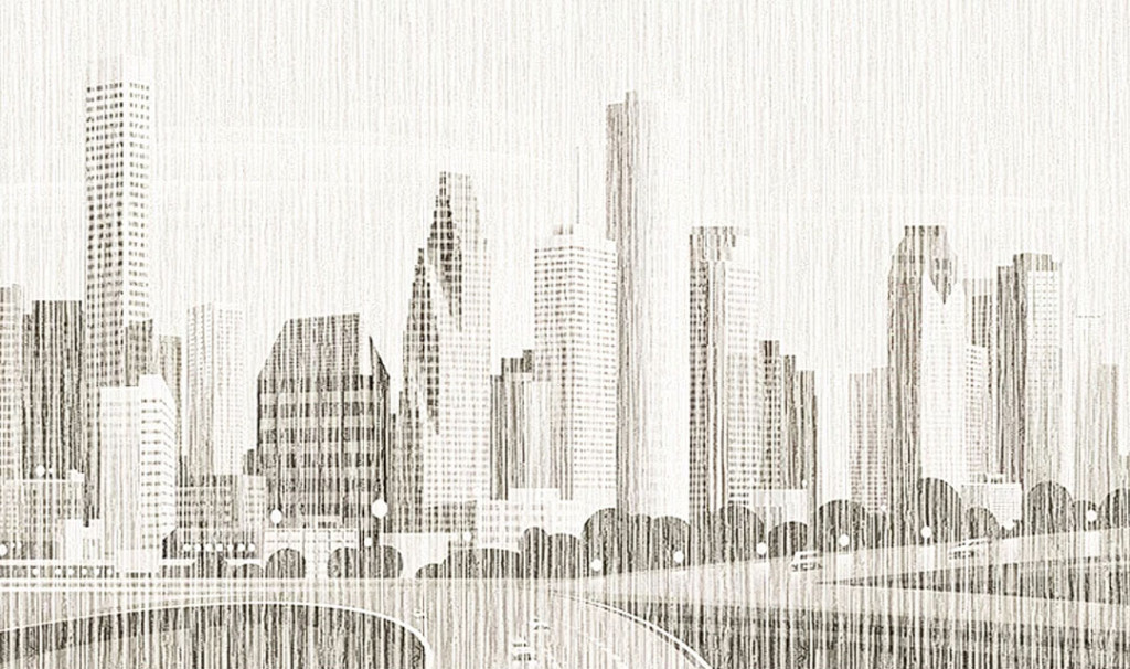 Фотообои Город под текстурой соломки