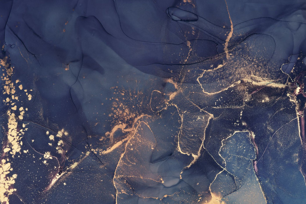 Фотообои Флюид Арт темно синий