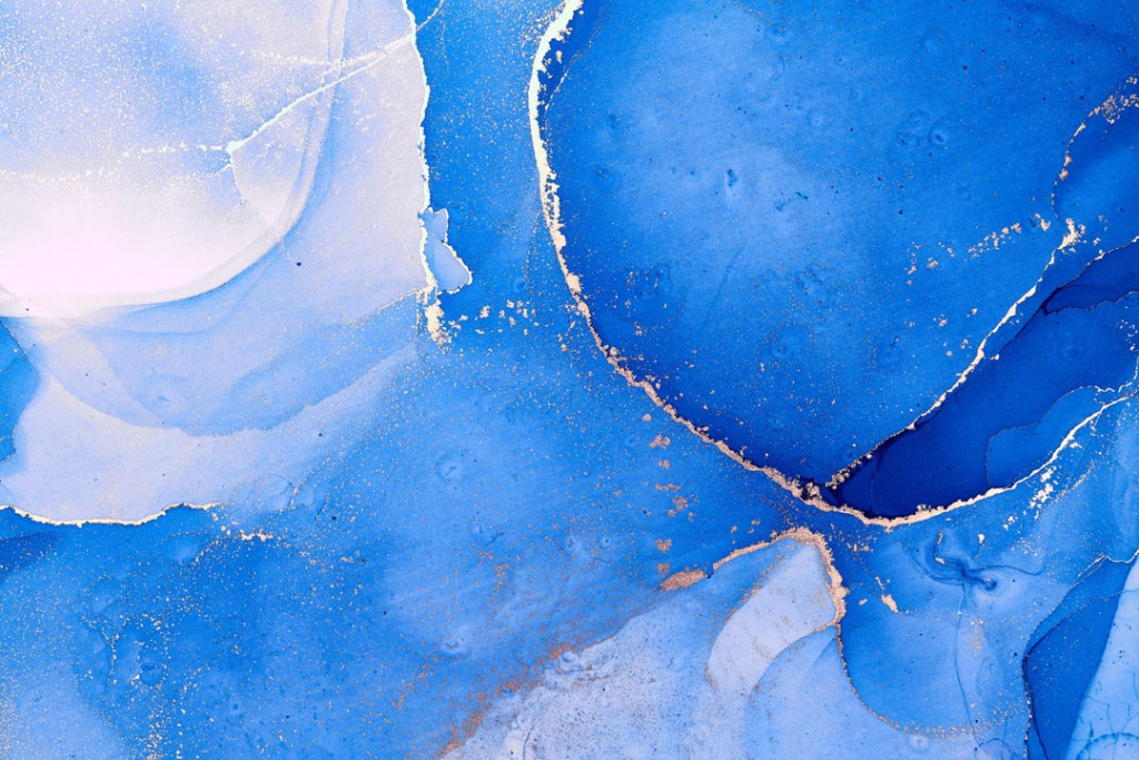 Фотообои Fluid art синий с золотом