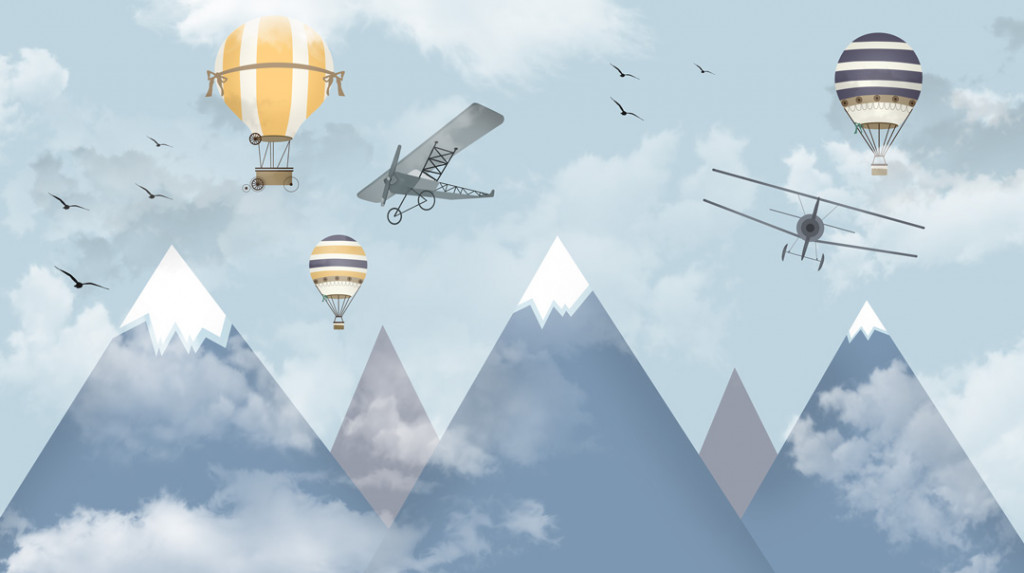 Фотообои Детские горы с шарами