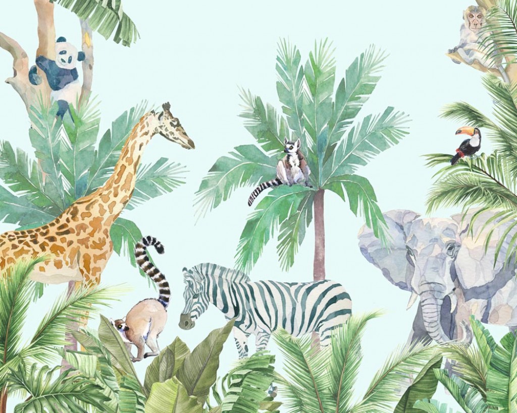 Фотообои Жирафы в тропиках