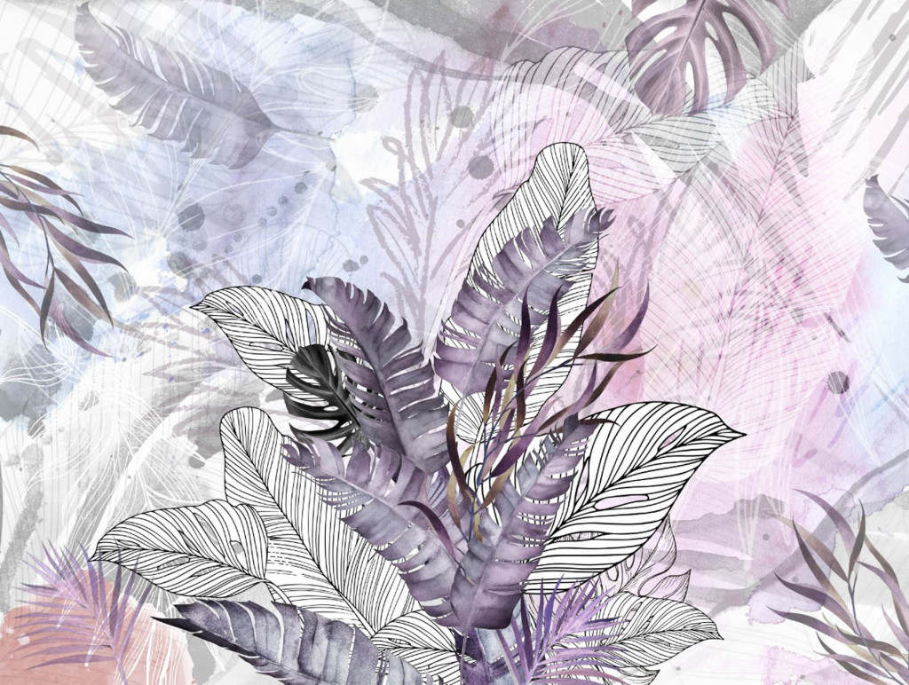 Фотообои акварельные листья