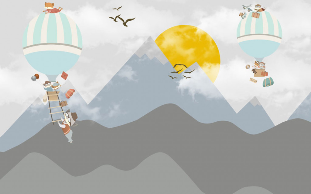 Фотообои  Серые детские горы 