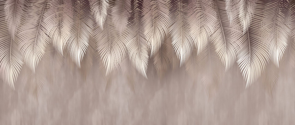 Фотообои Коричневые листья свисающие с потолка