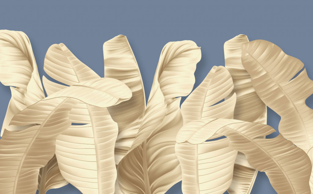 Фотообои Золотые банановые листья