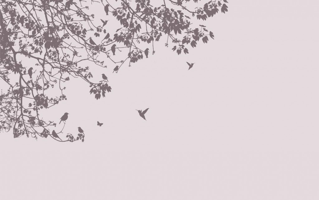 Фотообои Ветки на сером фоне