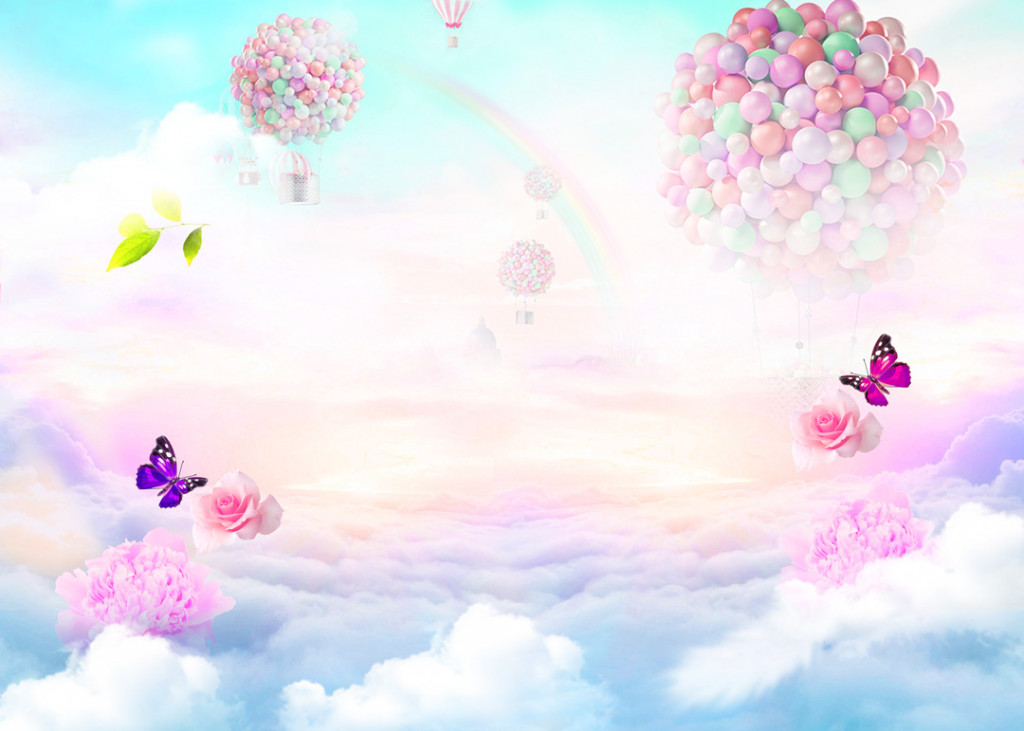 Фотообои Воздушные шарики и розы