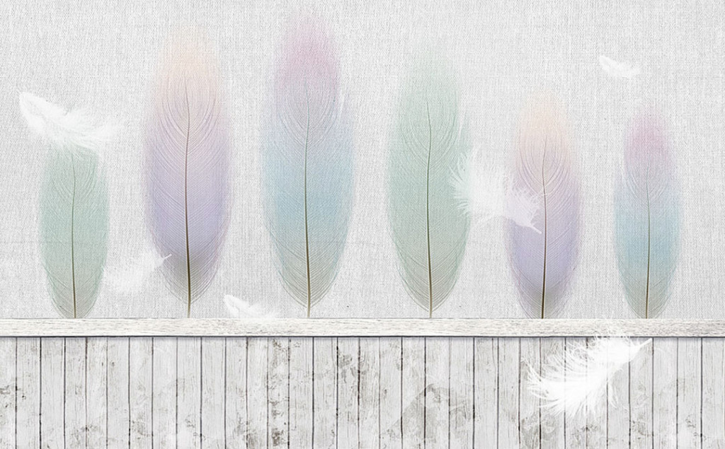 Фотообои Нежные перья на холсте