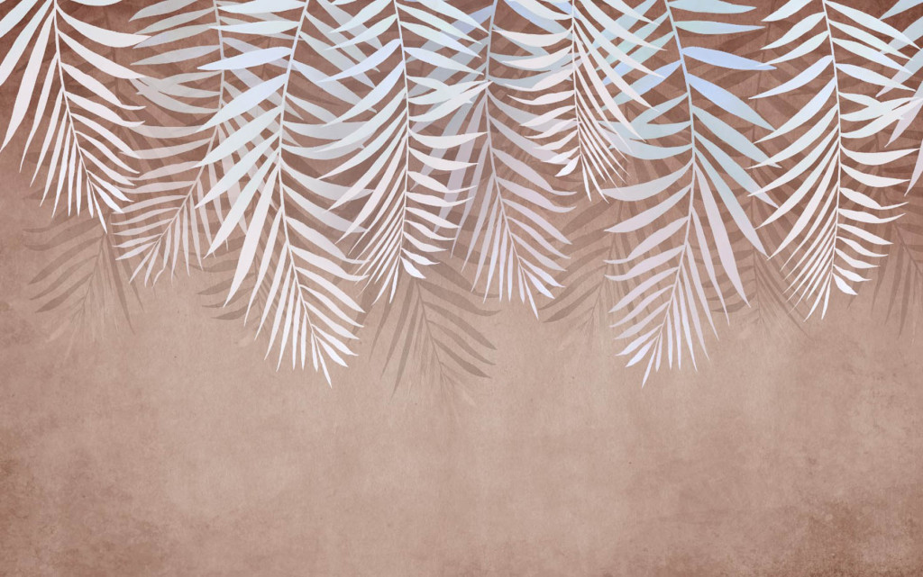 Фотообои тропические листья с потолка