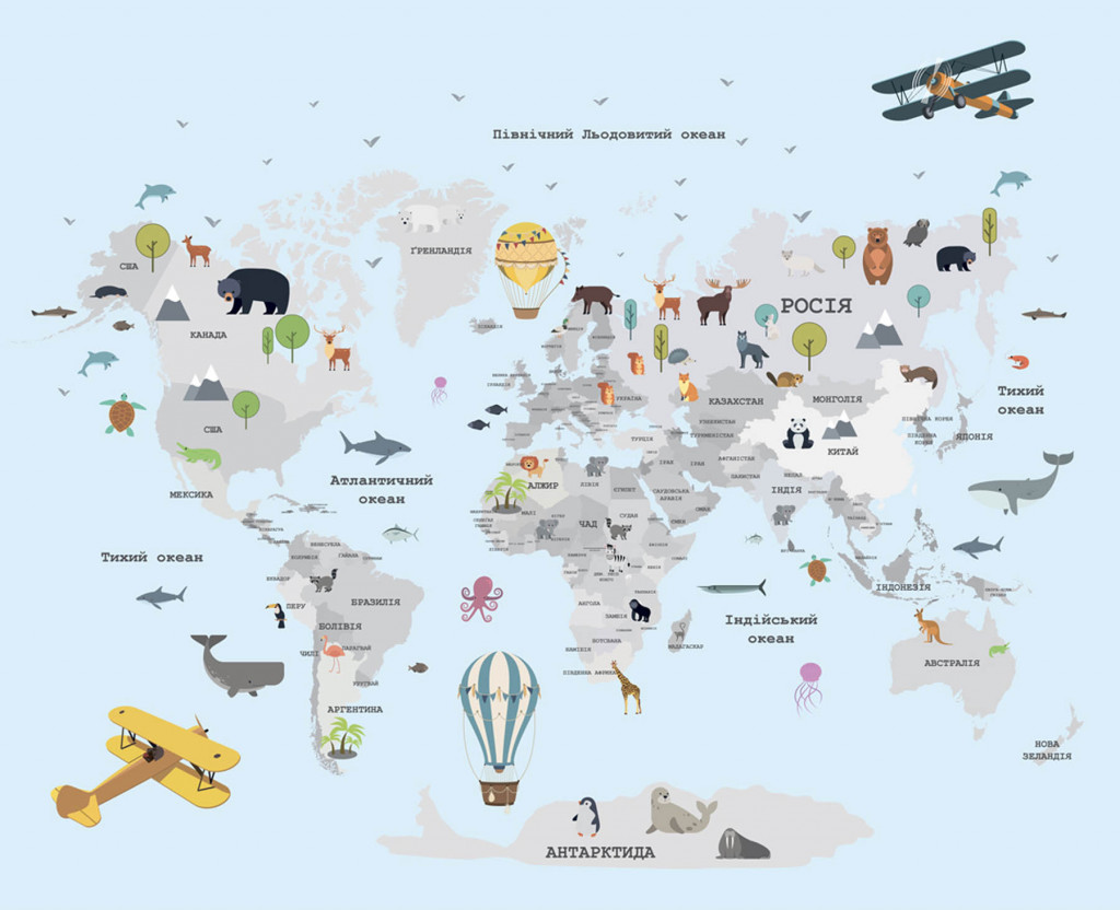 Фотообои карта мира