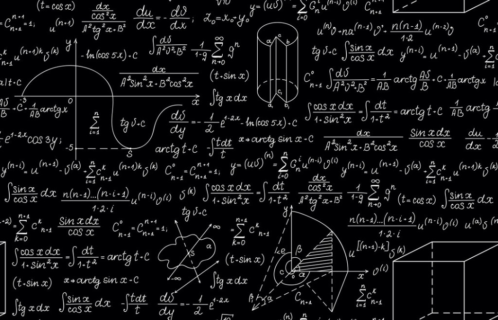Фотообои Формулы на черной доске