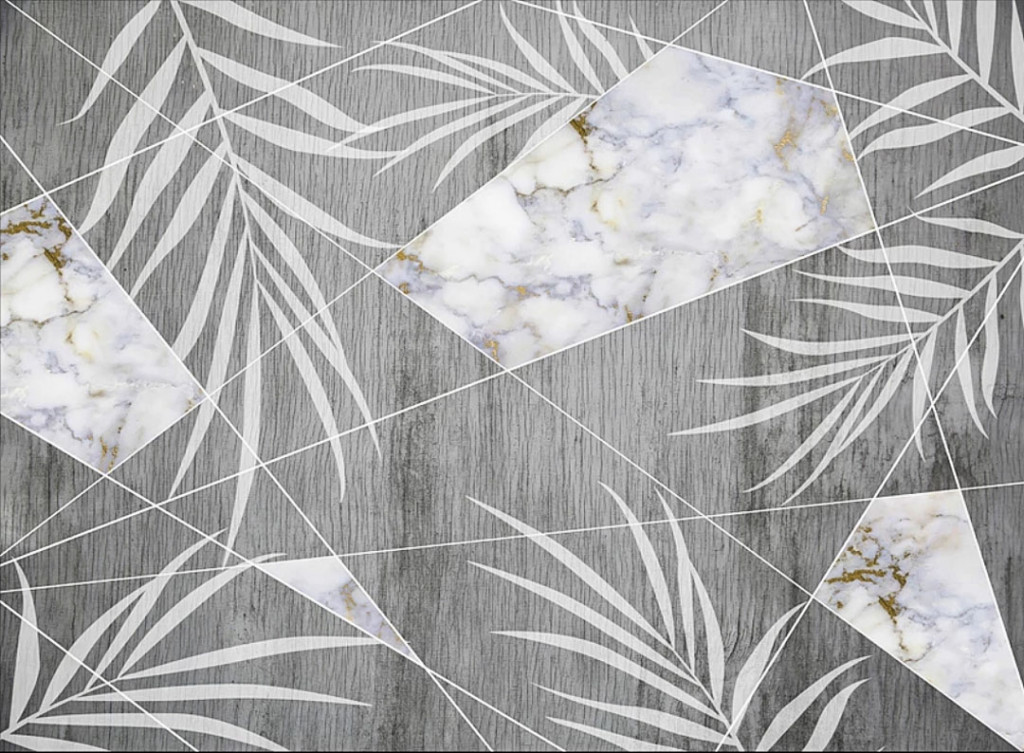 Фотообои Листья и мрамор