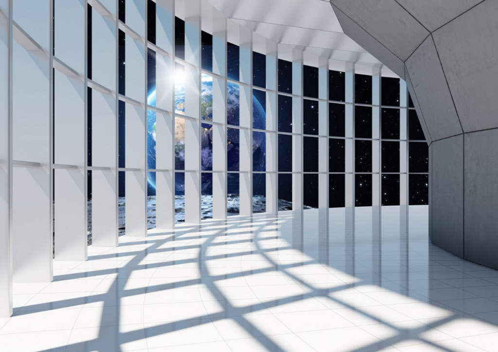 Фотообои Окно и 3д космос