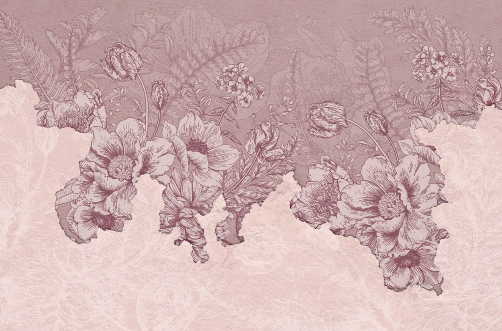 Фотообои фреска с цветами