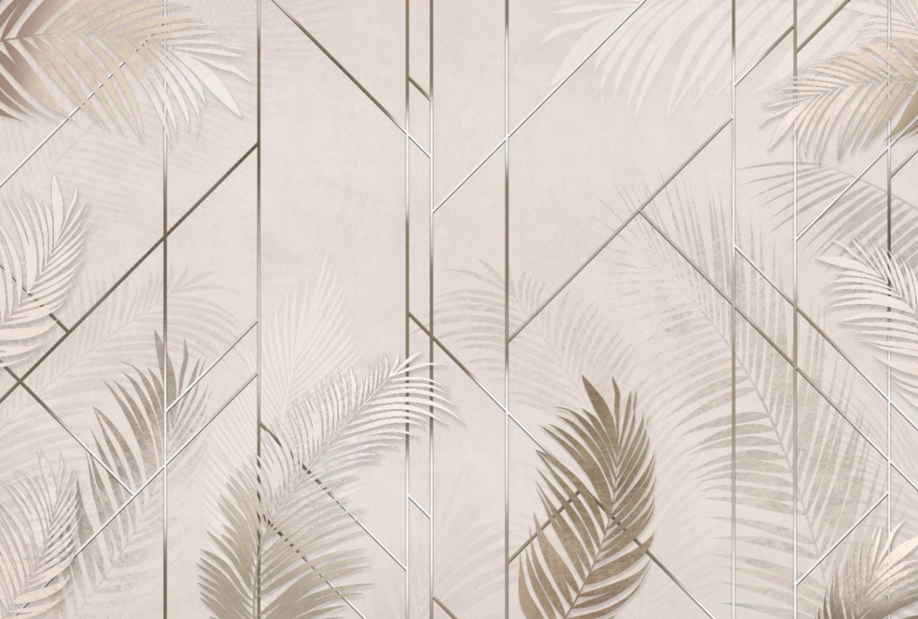 Фотообои линии и листья