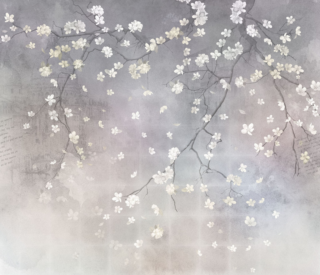 Фотообои фреска с бутонами