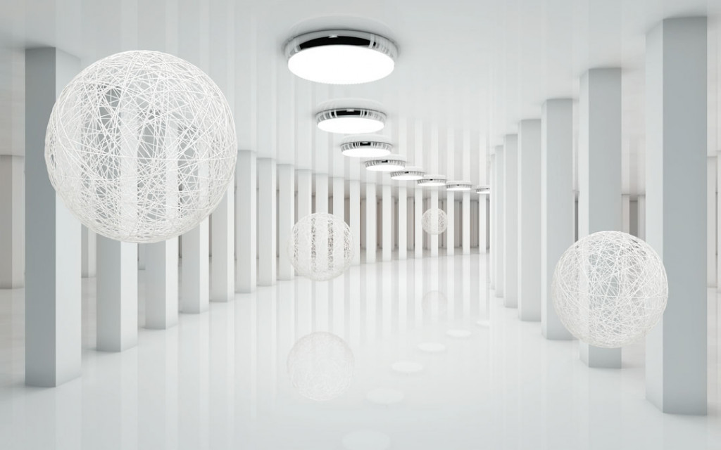 Фотообои Абстрация, тоннель с шарами