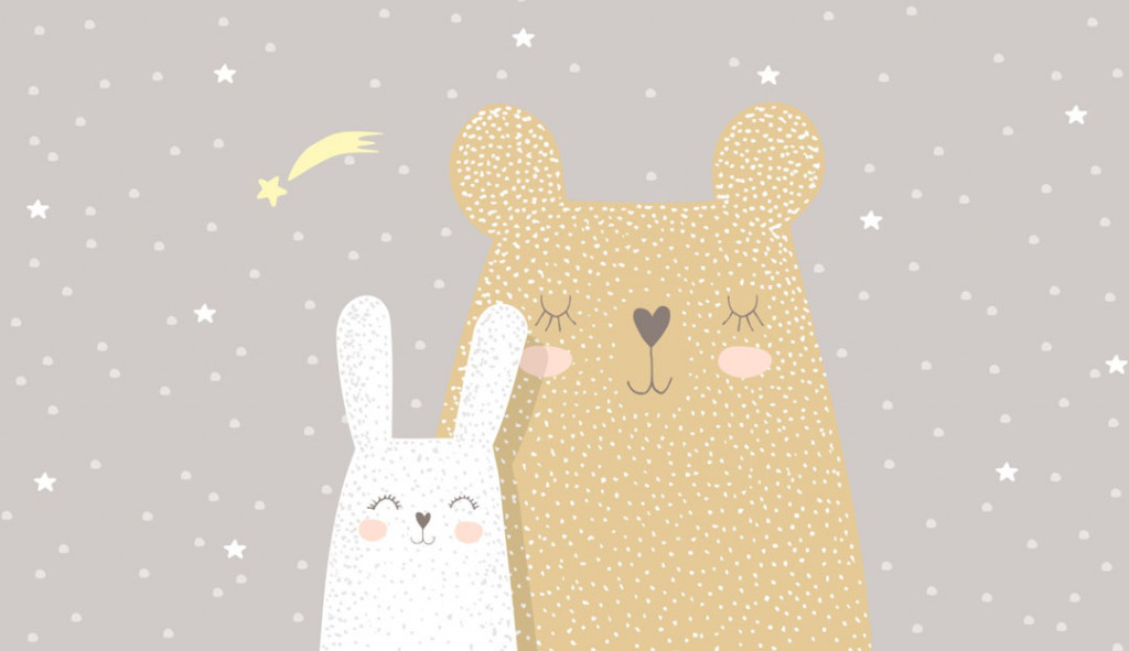 Фотообои  Мишка и зайка