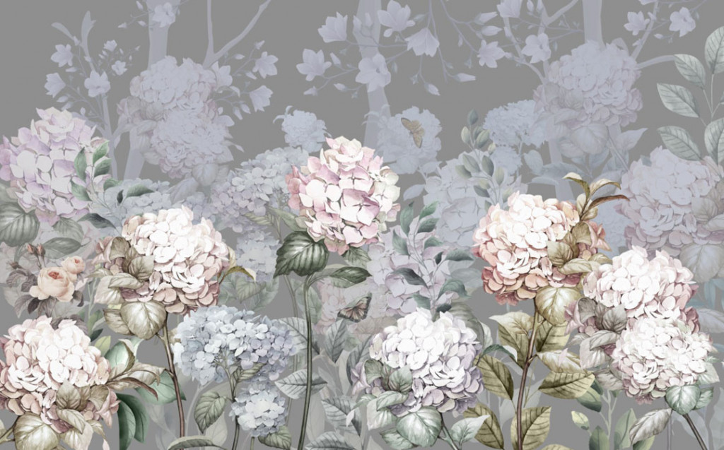 Фотообои Пастельные гортензии