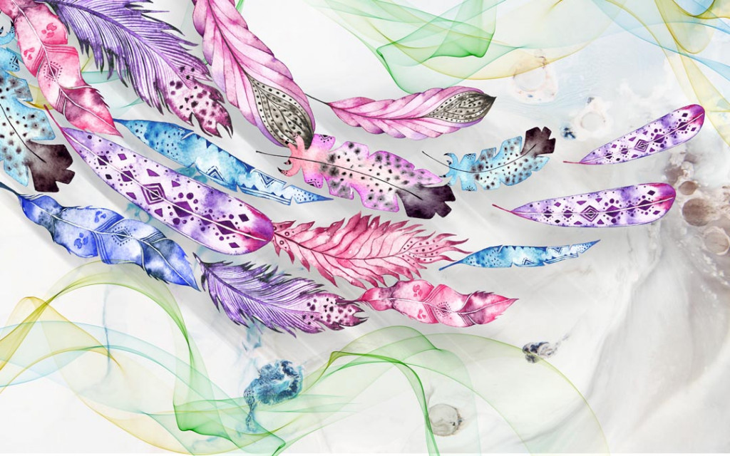 Фотообои Красивые разноцветные перья