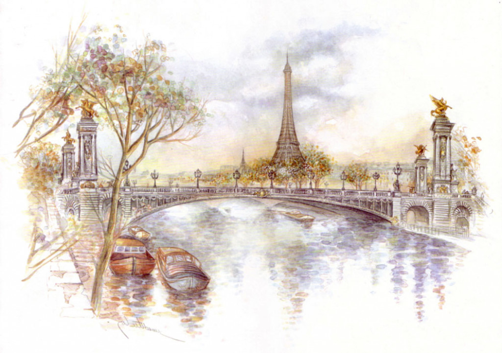 Фотообои Акварельный Париж