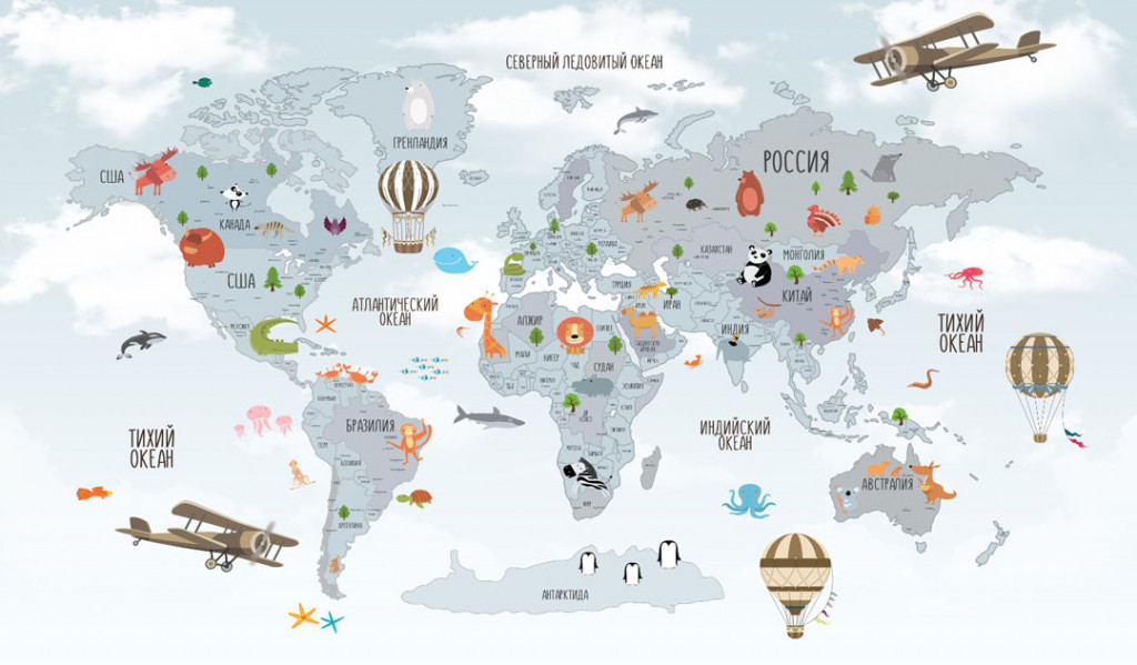 Фотообои  Карта в детскую