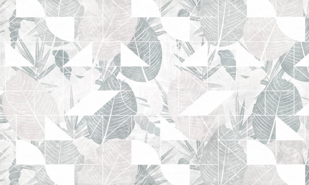 Фотообои листья и геометрия