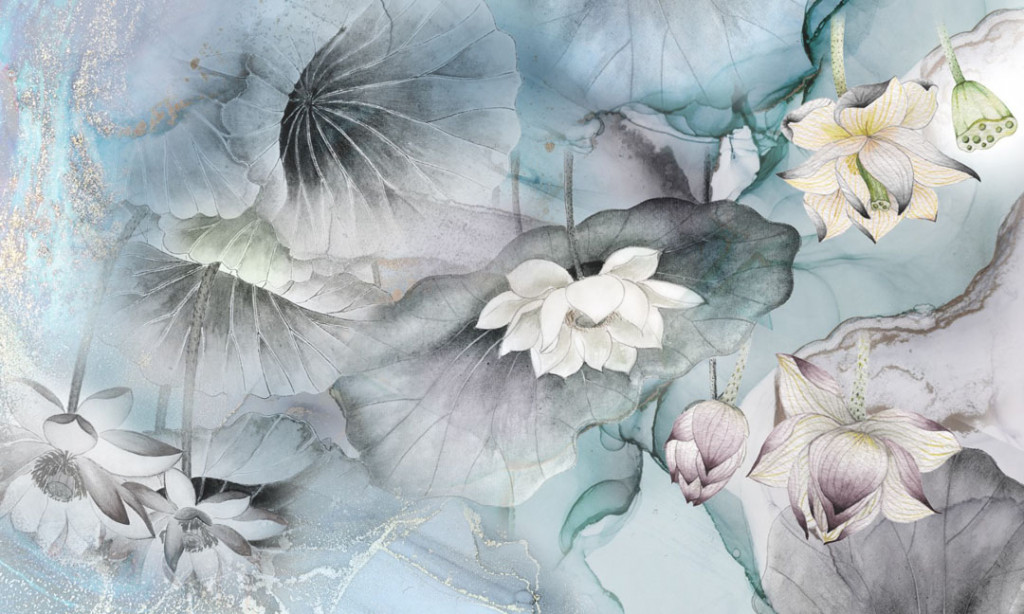 Фотообои Синие лотосы