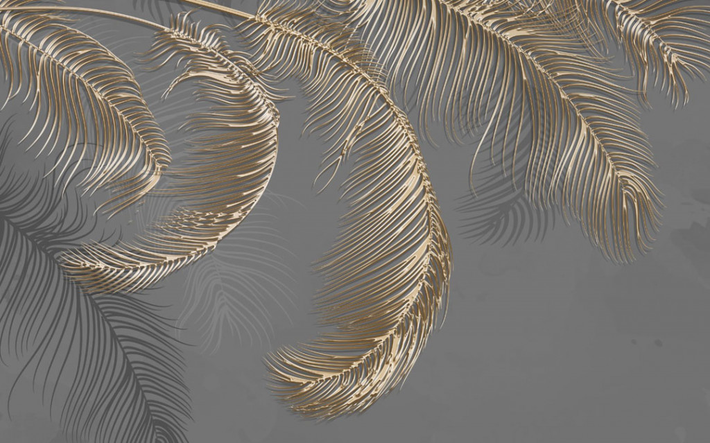 Фотообои Золотые пальмовые листья 