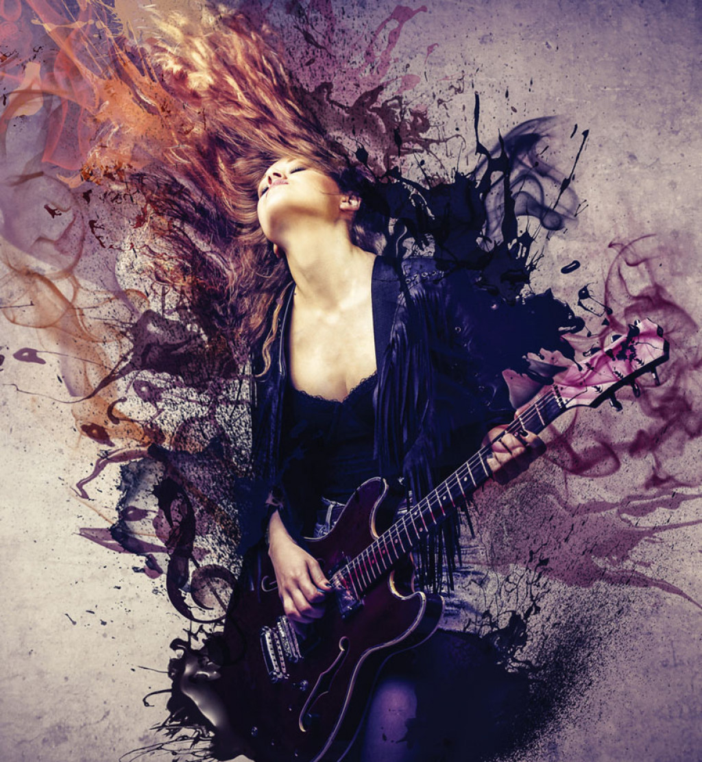 Фотообои Девушка с гитарой