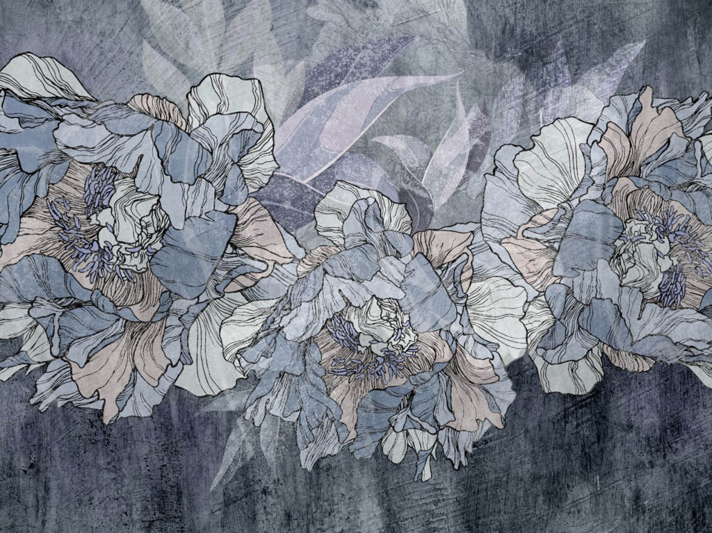 Фотообои фреска с цветами