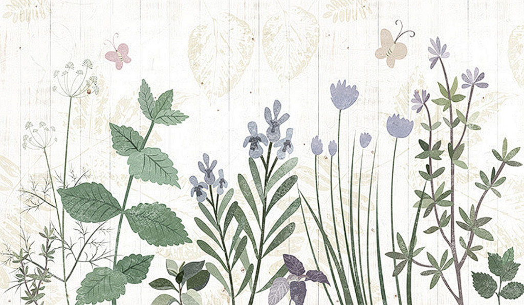 Фотообои Рисованые стебельки