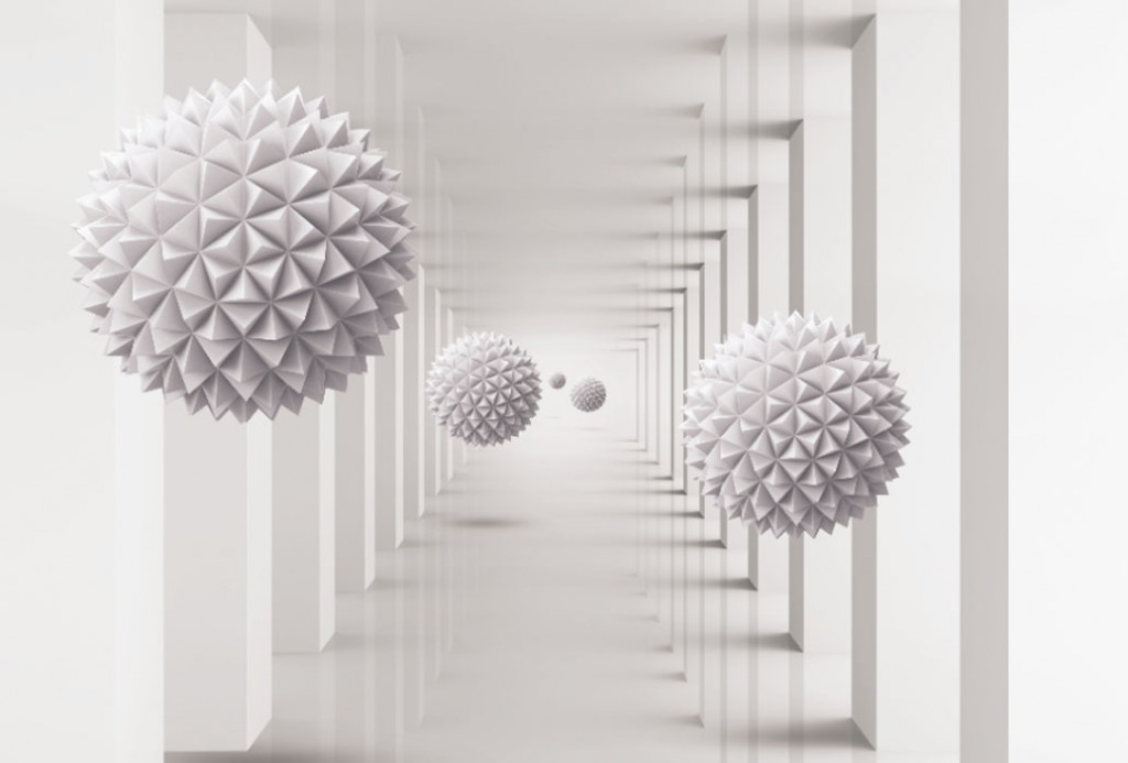 Фотообои 3д шары в тонеле