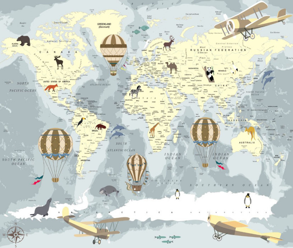 Фотообои  Детская карта