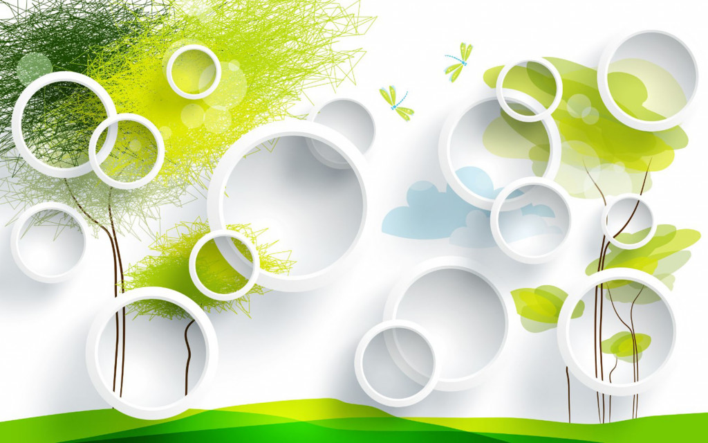 Фотообои круги и деревья