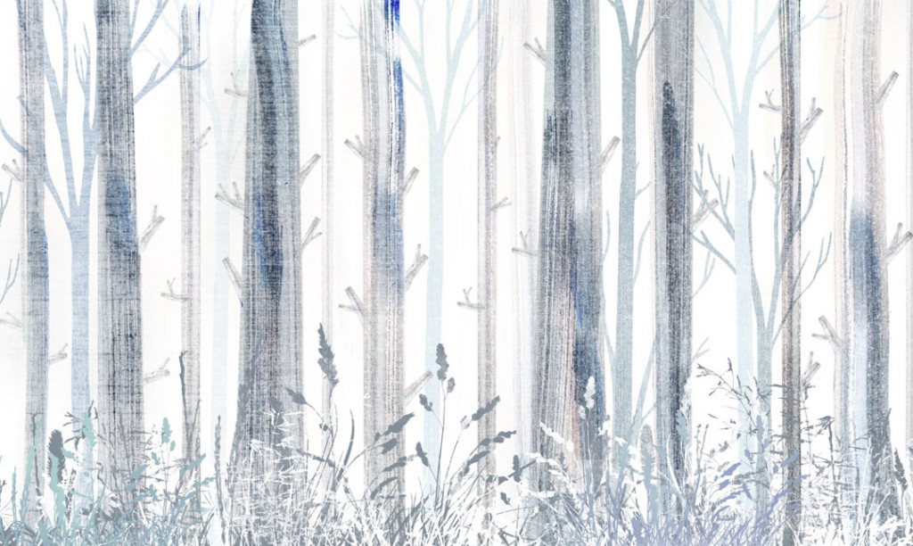 Фотообои Мазки красок в виде деревьев