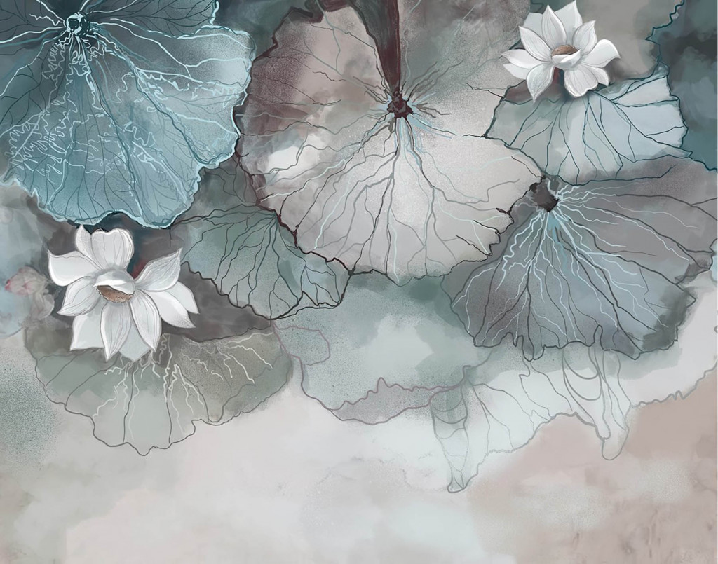 Фотообои дизайнерские лотосы