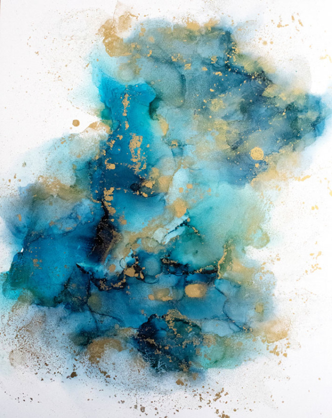 Фотообои Флюид Арт с золотом