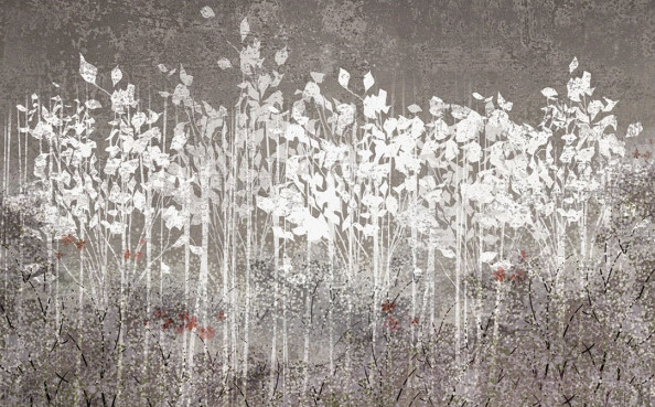 Фотообои Цветы на сером фоне