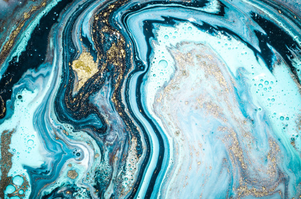 Фотообои Бирюзовый кварц с золотом