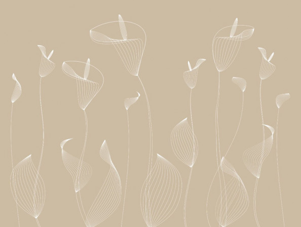 Фотообои цветы на золотистом фоне