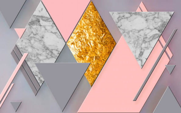Фотообои Геометрия, ромбы с золотом